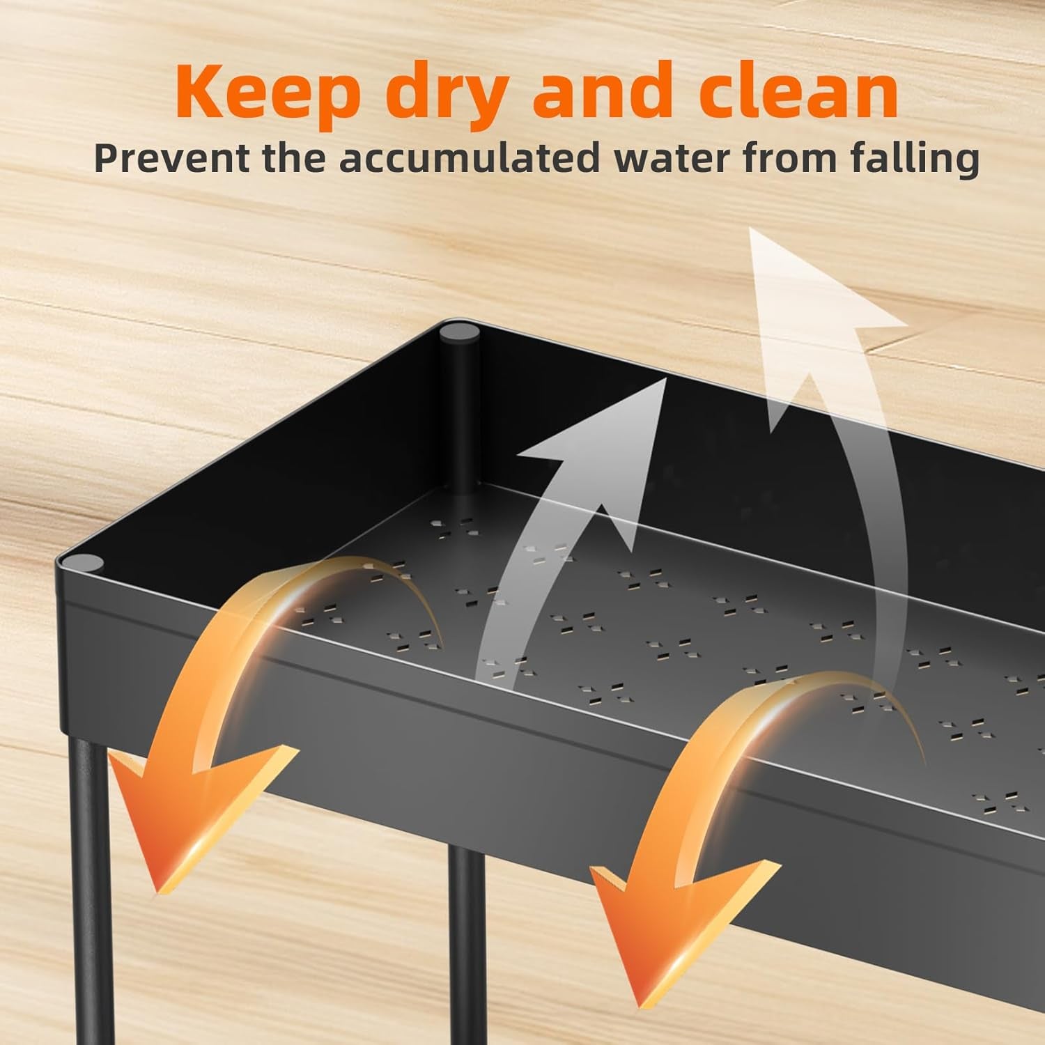 under Sink Organizer 2 Pack, Sink Pull-Out Sliding Storage Cabinet, 2-Tier under Shelf Organizer for Kitchen Bathroom, Black