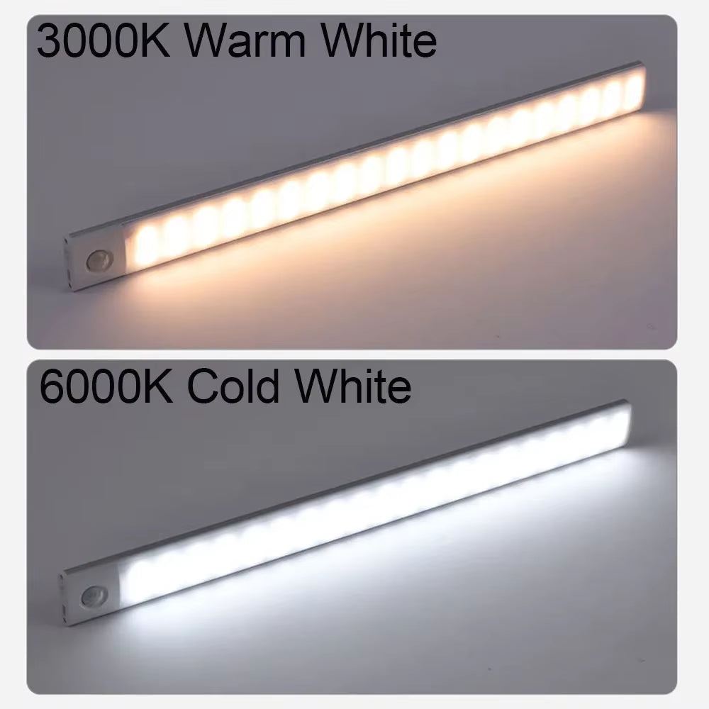 Motion Sensor Night Light USB Rechargeable Wireless Lamp under Cabinet Led Lights for Kitchen Cabinet Bedroom Wardrobe Lighting