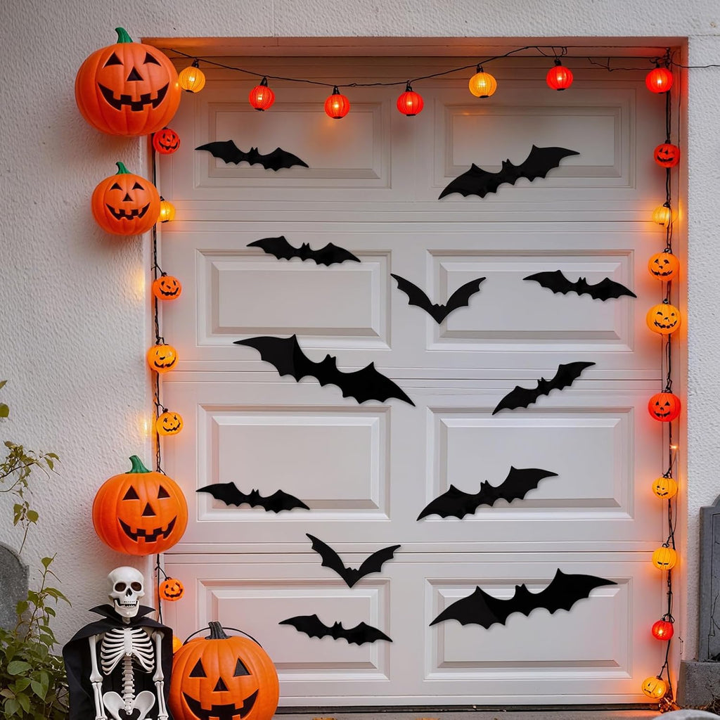 Halloween Birthday Party Decorations Set, Scary Horror Scream Ghostface Themed Decor Kit with Banner, Red Black Balloons, Bat Balloons, Black Door Curtain, Bat Cutouts for Kids Adults Horror Movie Birthday Party Supplies