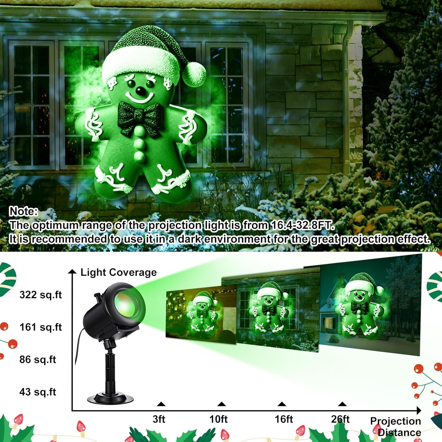 Christmas Halloween Projector Lights 3D Dynamic