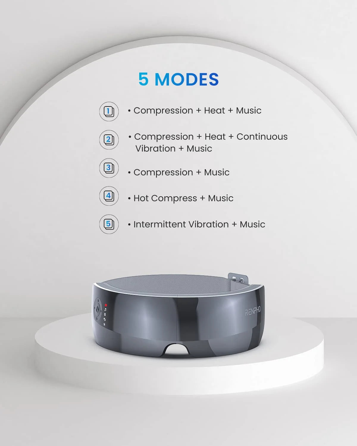 RENPHO Heated Eye Massager Ture View Adaptive Temple Massage for Eye Relax, Improve Eye Blood Circulation