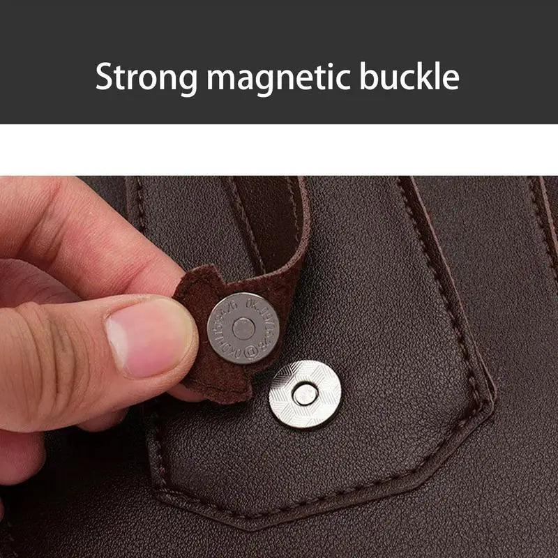 Anti Theft Double Shoulder Underarm Bag PU Leather Shoulder Bag Multi-Pocket Wallet Holster Bag for Mobile Phone Small Goods