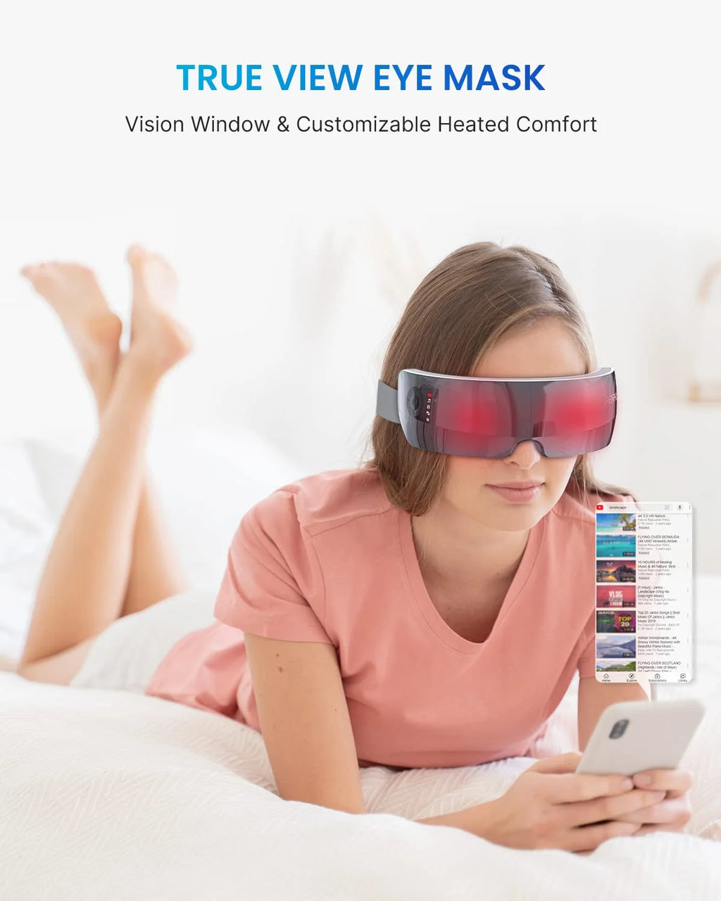 RENPHO Heated Eye Massager Ture View Adaptive Temple Massage for Eye Relax, Improve Eye Blood Circulation