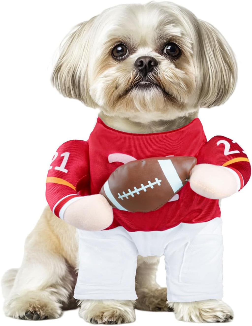 Dog Basketball Player Costume - Pet Halloween Costume Adjustable Funny Dress up Sports Outfit Cosplay Clothes for Small Medium Dog (Red Basketball, Small)