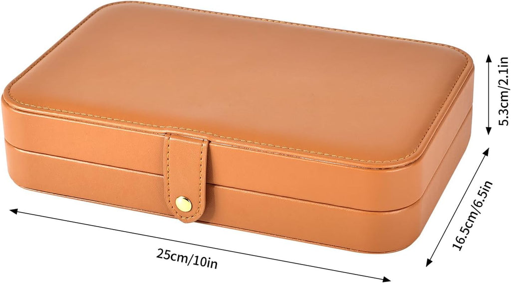 Jewelry Box, Jewelry Organizers and Storage Small Jewelry Boxes for Women Portable Jewelry Organizer Storage Holder Display for Ring Earrings Necklace (Brown)