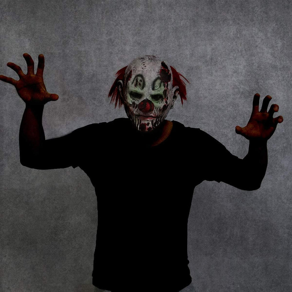 Halloween Scary Evil Clown Mask Horror Face Zombie Costume