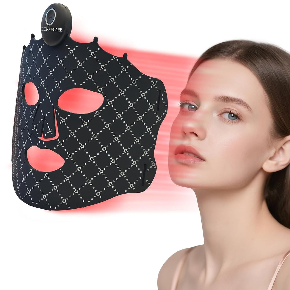 Red Light Therapy Mask for Face, 7-Color LED Face Mask, 252 Leds