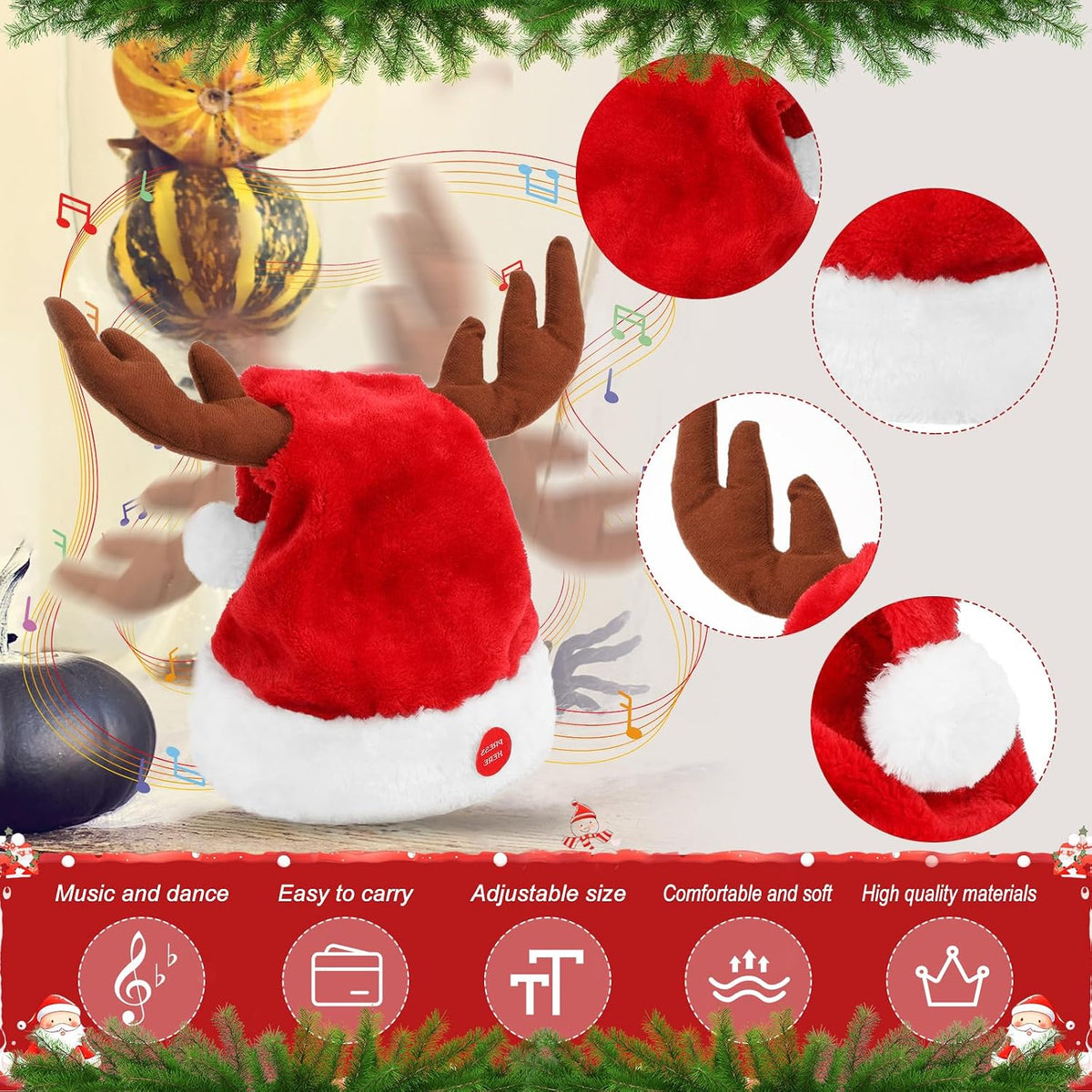 Singing & Dancing Reindeer Hat