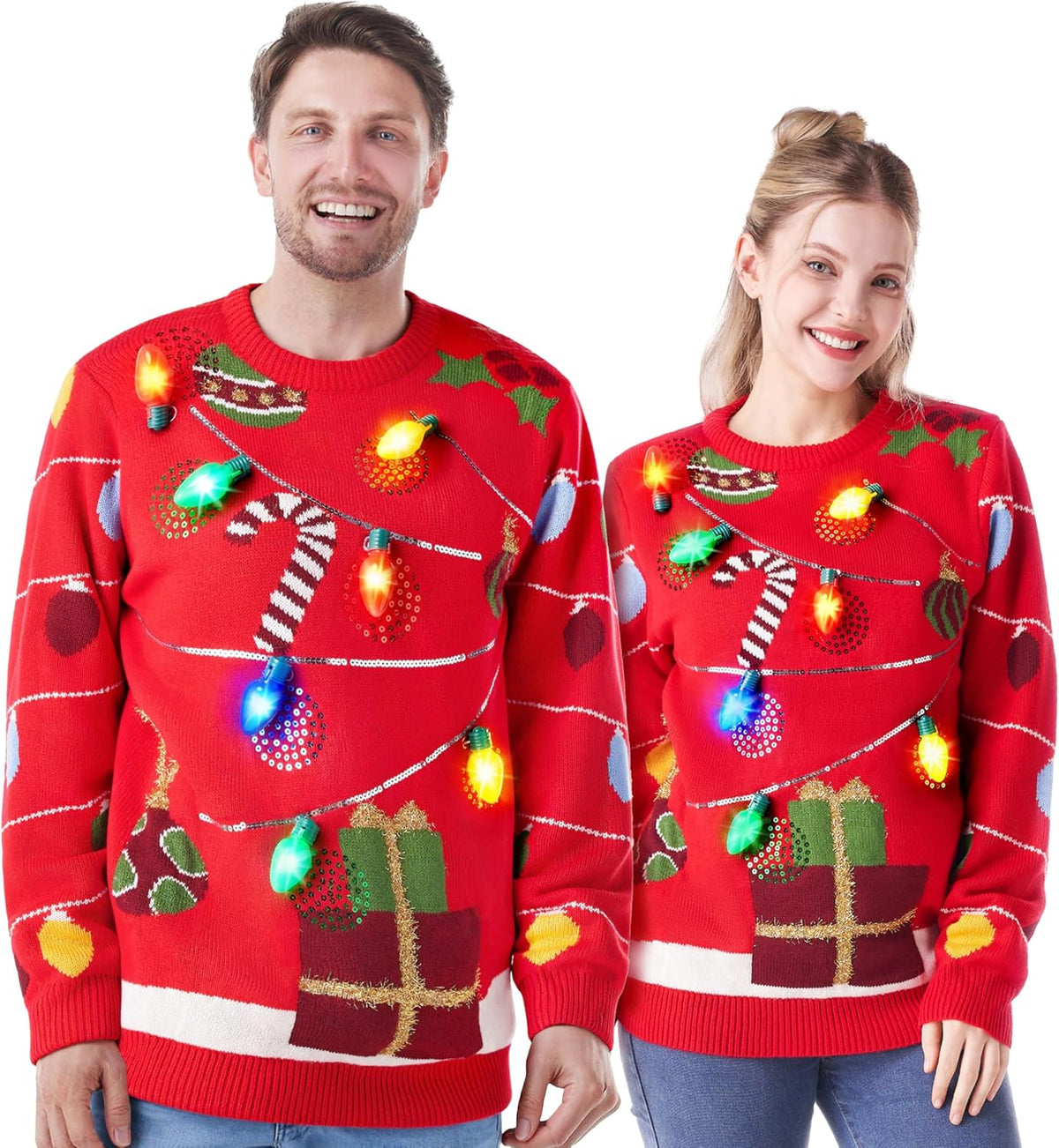 Light-Up Ugly Christmas Sweater for Adults