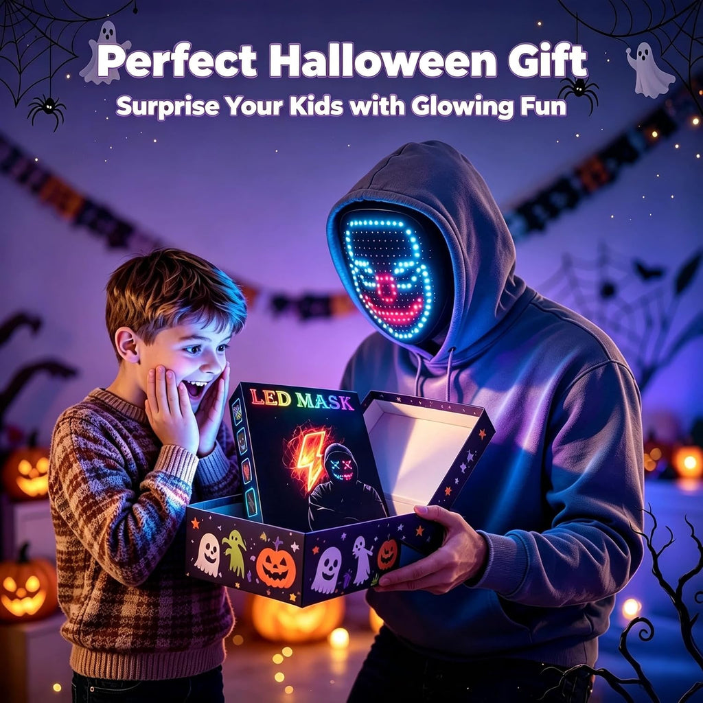 Led Mask with Gesture Sensing LED Lighted Face Mask for Costume Cosplay Party Masquerade Halloween