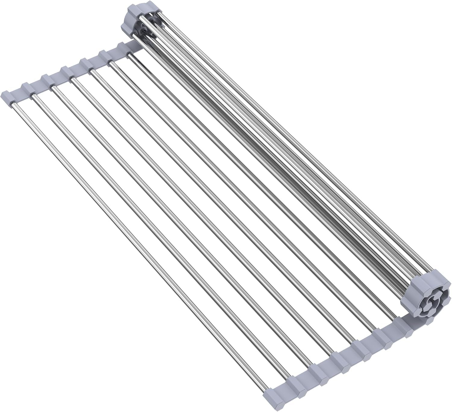 Dish Drying Rack with Roll up and over Sink for Kitchen 17"X11.8" (Gray 17"X11.8")