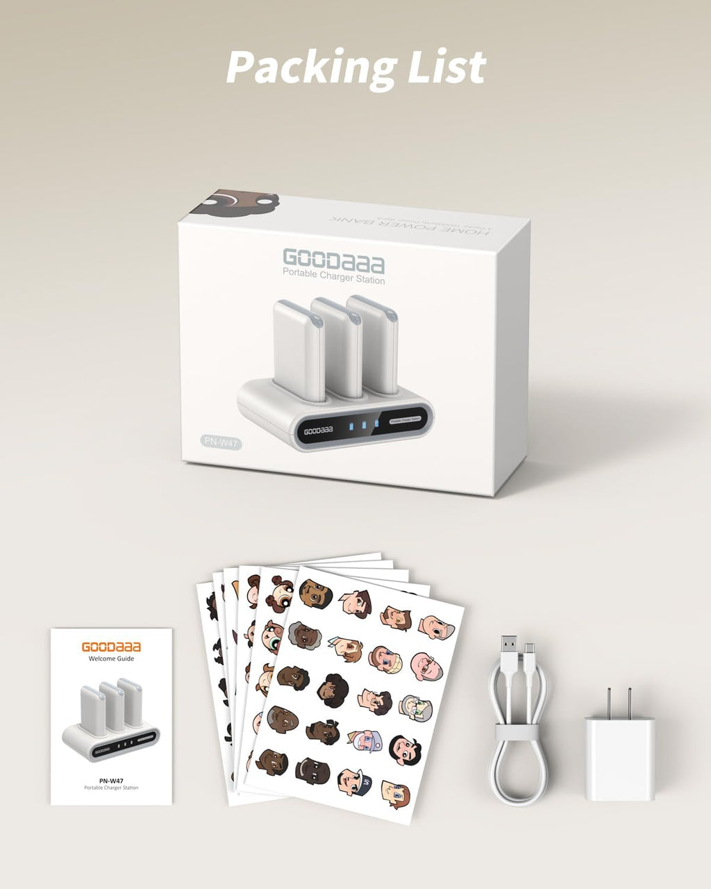 Portable Charger 3-Pack with Charging Dock