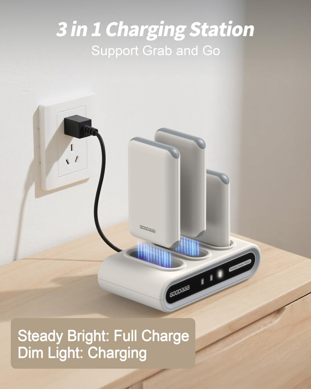 Portable Charger 3-Pack with Charging Dock