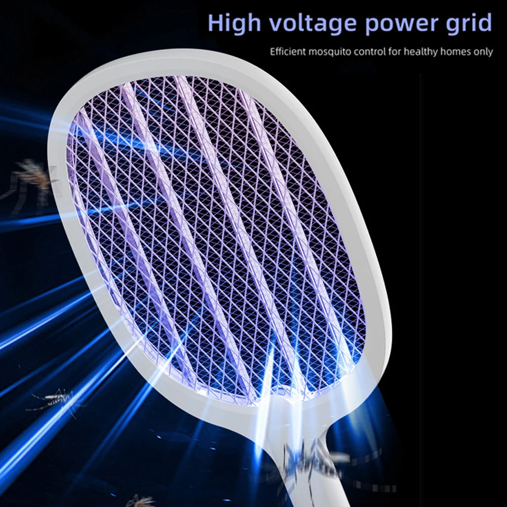 Electric Fly Swatter Rechargeable Mosquito Killer Lamp Bug Zapper Racket anti Mosquito Swatter Fly Trap Lamp for Indoor Outdoor