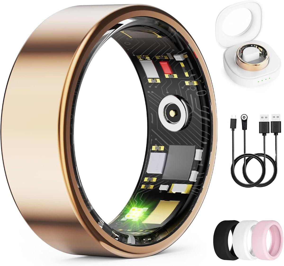 Smart Ring Activity & Sleep Tracker – Rose Gold