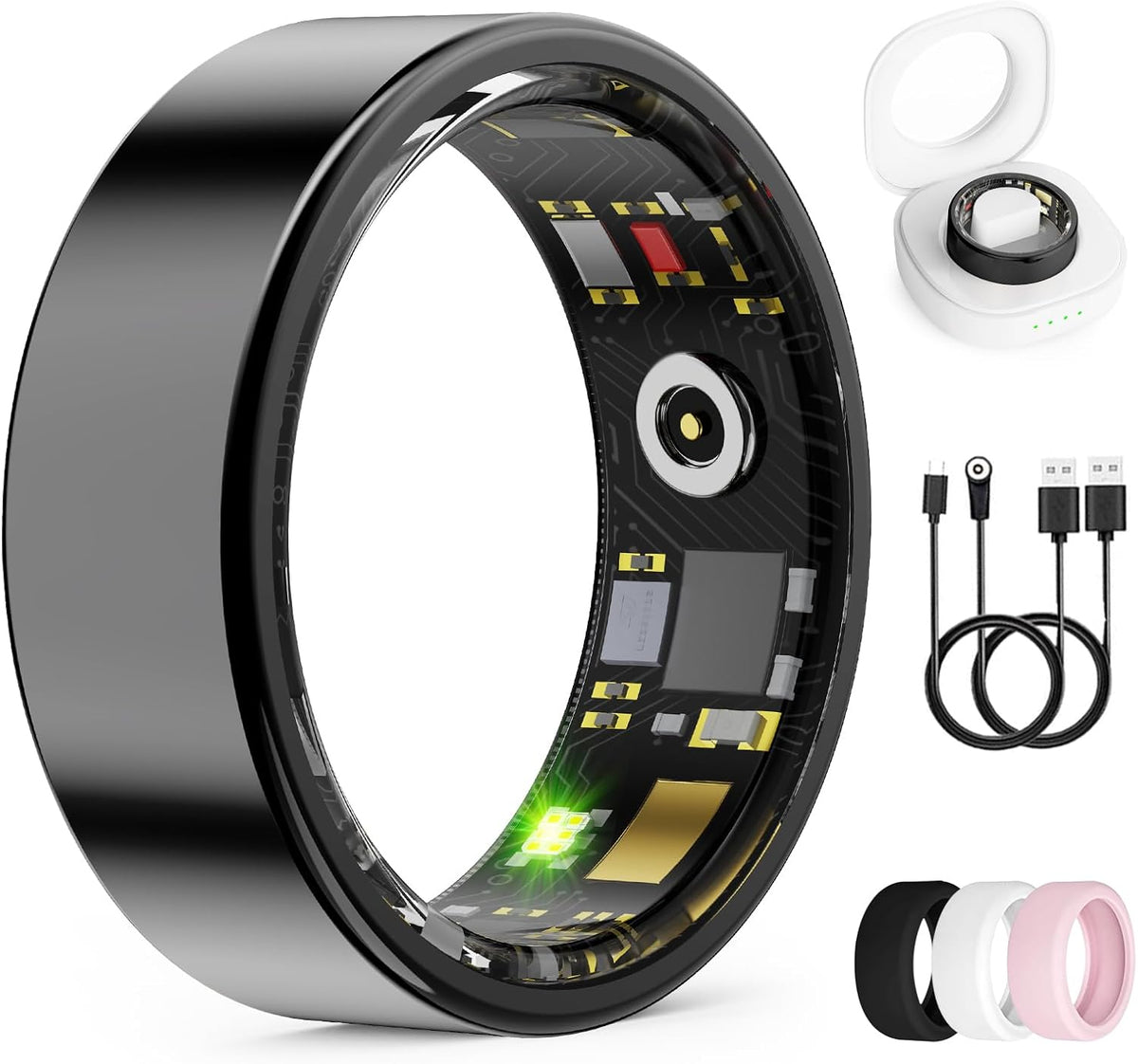 Smart Ring Activity & Sleep Tracker – Black