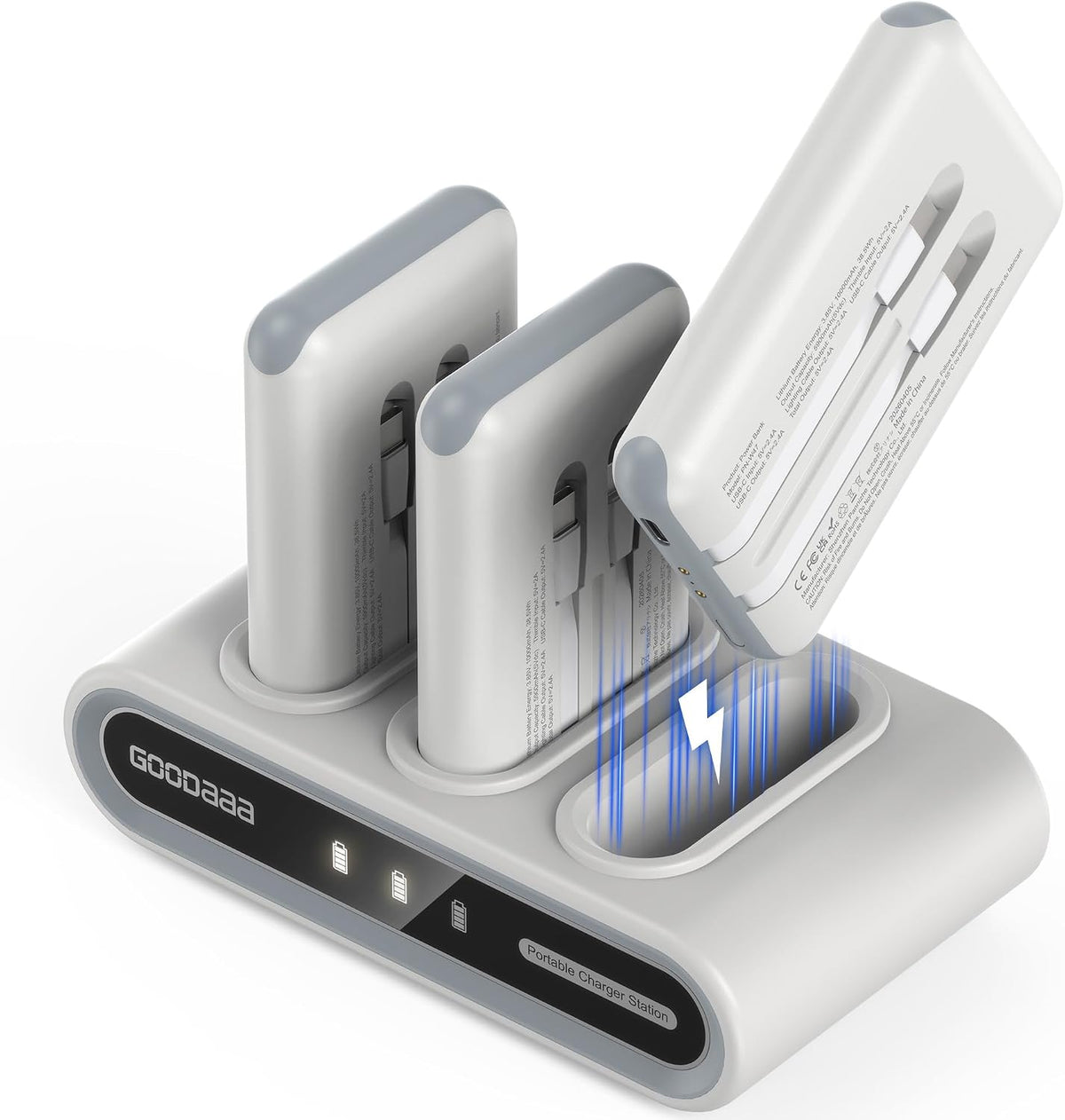 Portable Charger 3-Pack with Charging Dock
