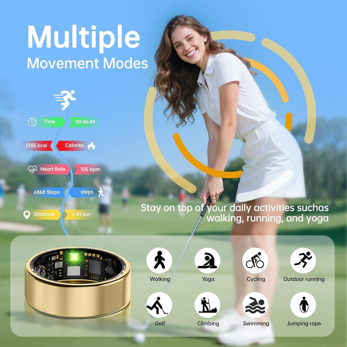 Smart Ring Activity & Sleep Tracker