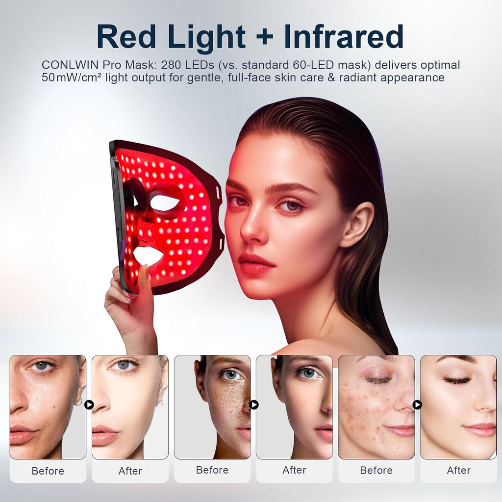 Red Light Therapy Mask for Face, 0.3 Lbs Ultra-Light, Model RB-061