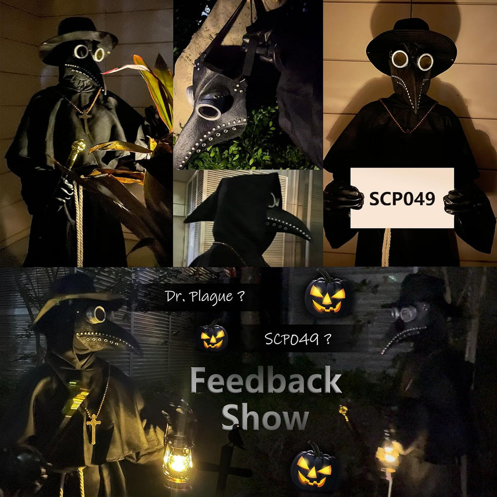Plague Doctor Costume, Adults Plague Doctor Mask Halloween Costume for Women Men Dress-Up Cosplay Party