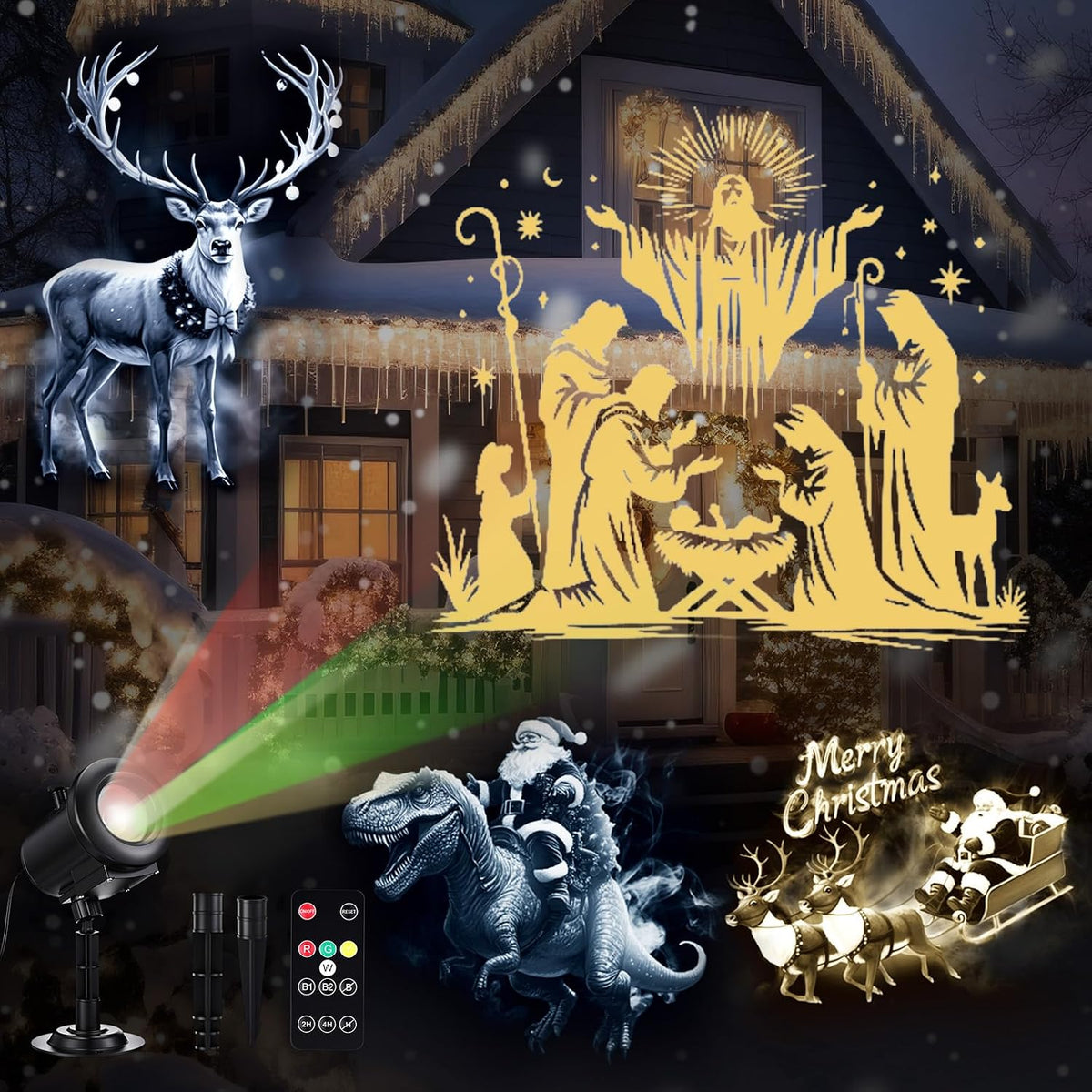 Christmas Halloween Projector Lights 3D Dynamic