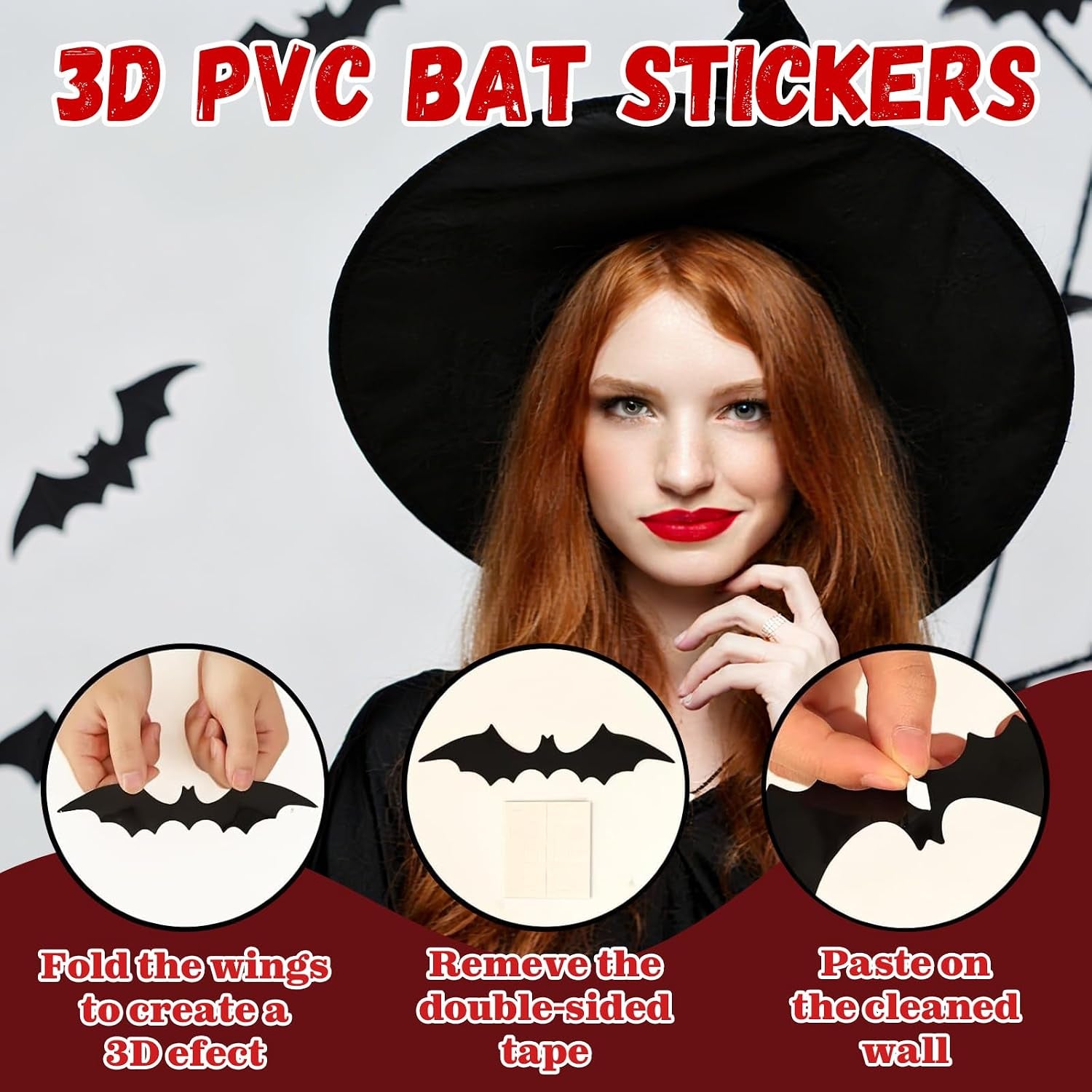 Halloween Birthday Party Decorations Set, Scary Horror Scream Ghostface Themed Decor Kit with Banner, Red Black Balloons, Bat Balloons, Black Door Curtain, Bat Cutouts for Kids Adults Horror Movie Birthday Party Supplies