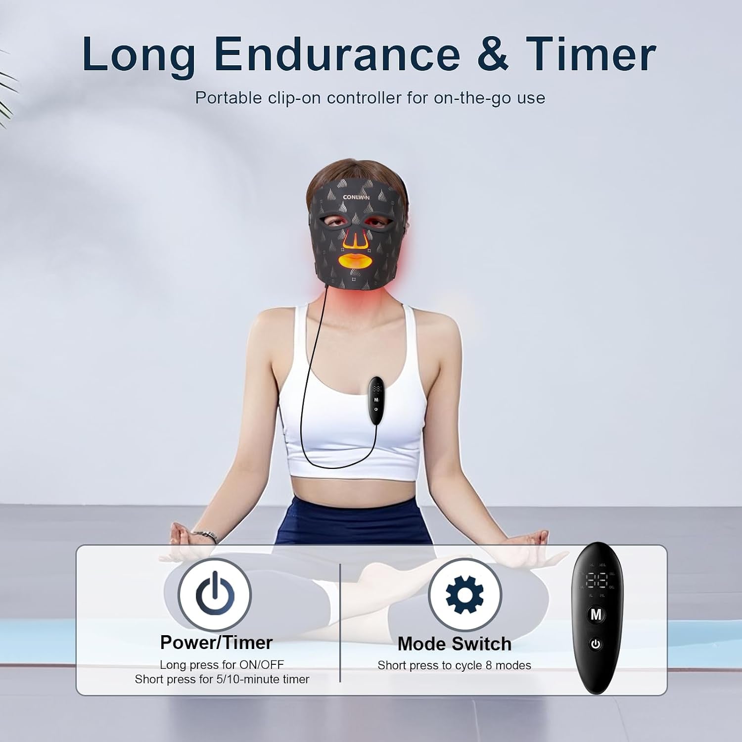 Red Light Therapy Mask for Face, 0.3 Lbs Ultra-Light, Model RB-061
