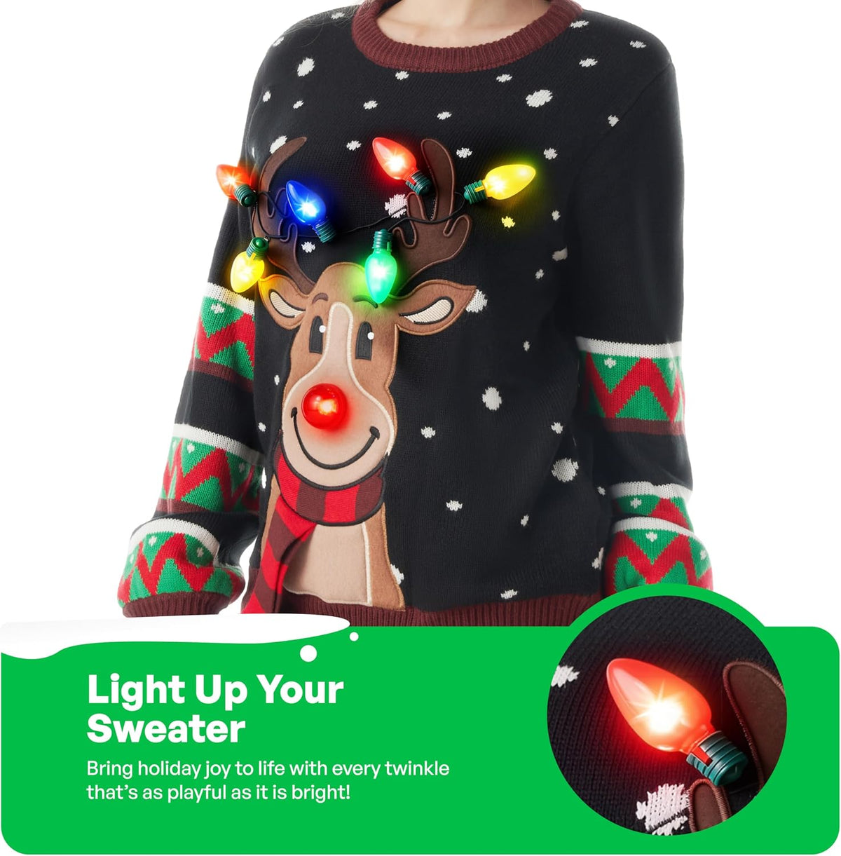 Light-Up Ugly Christmas Sweater for Adults