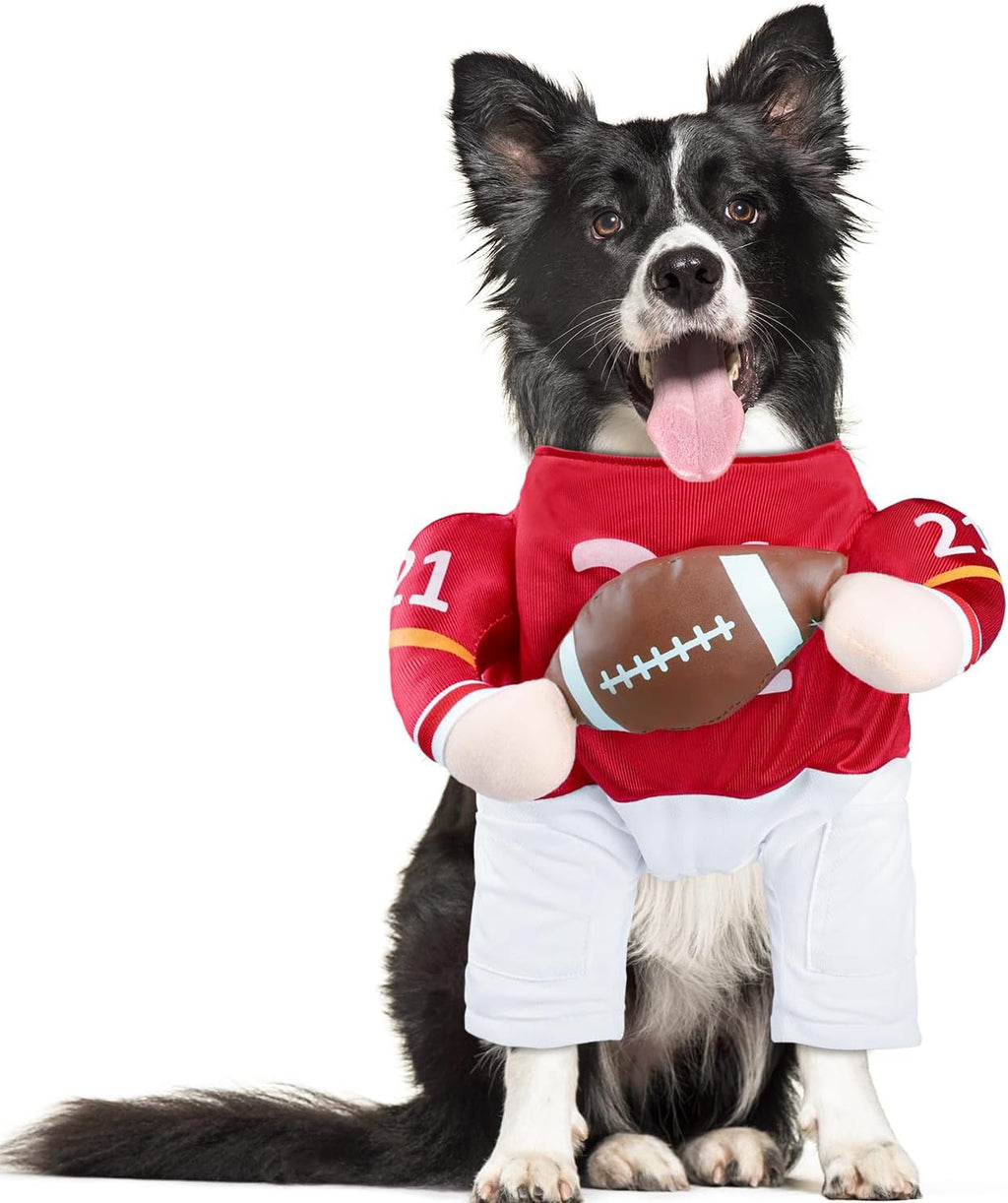 Dog Basketball Player Costume - Pet Halloween Costume Adjustable Funny Dress up Sports Outfit Cosplay Clothes for Small Medium Dog (Red Basketball, Small)