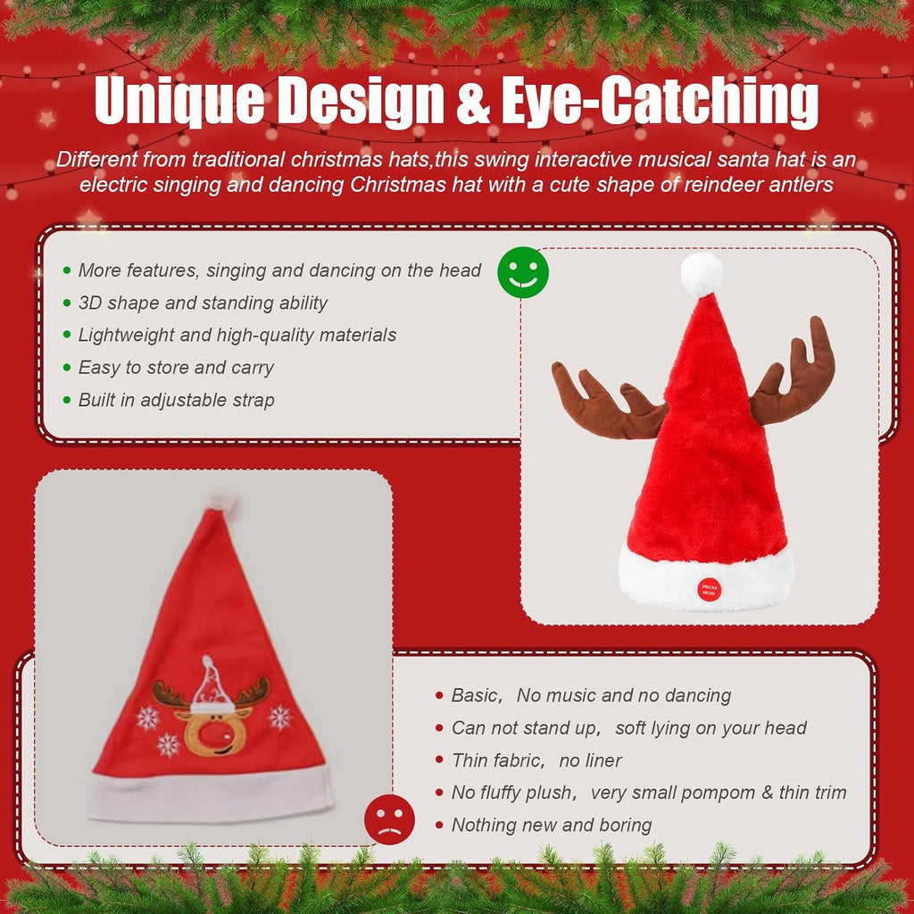 Singing & Dancing Reindeer Hat