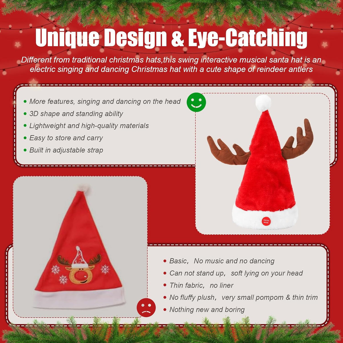 Singing & Dancing Reindeer Hat