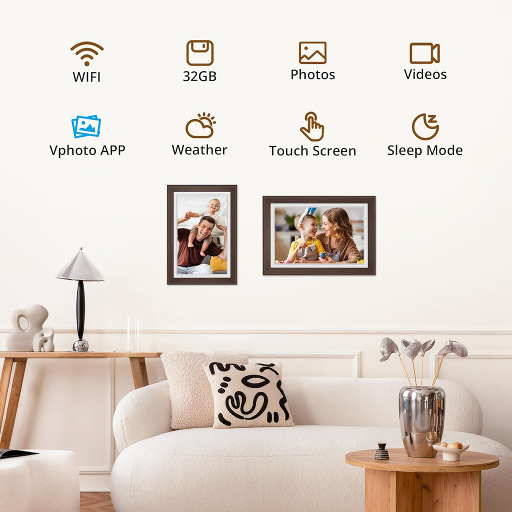 Wi-Fi Digital Picture Frame with Touch Screen