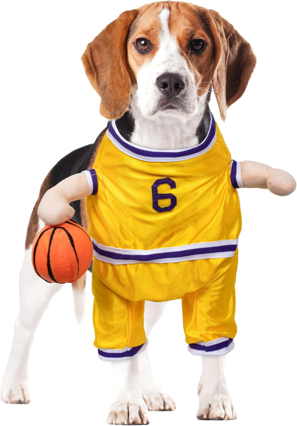 Dog Basketball Player Costume - Pet Halloween Costume Adjustable Funny Dress up Sports Outfit Cosplay Clothes for Small Medium Dog (Red Basketball, Small)