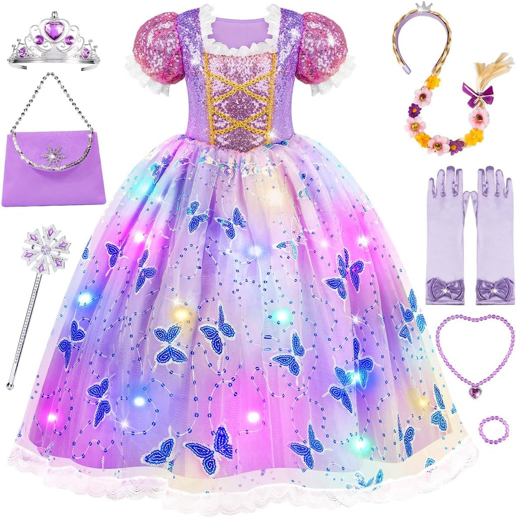Light up Princess Dress for Girls Ages 3-10, Dress up Toy Gift Set