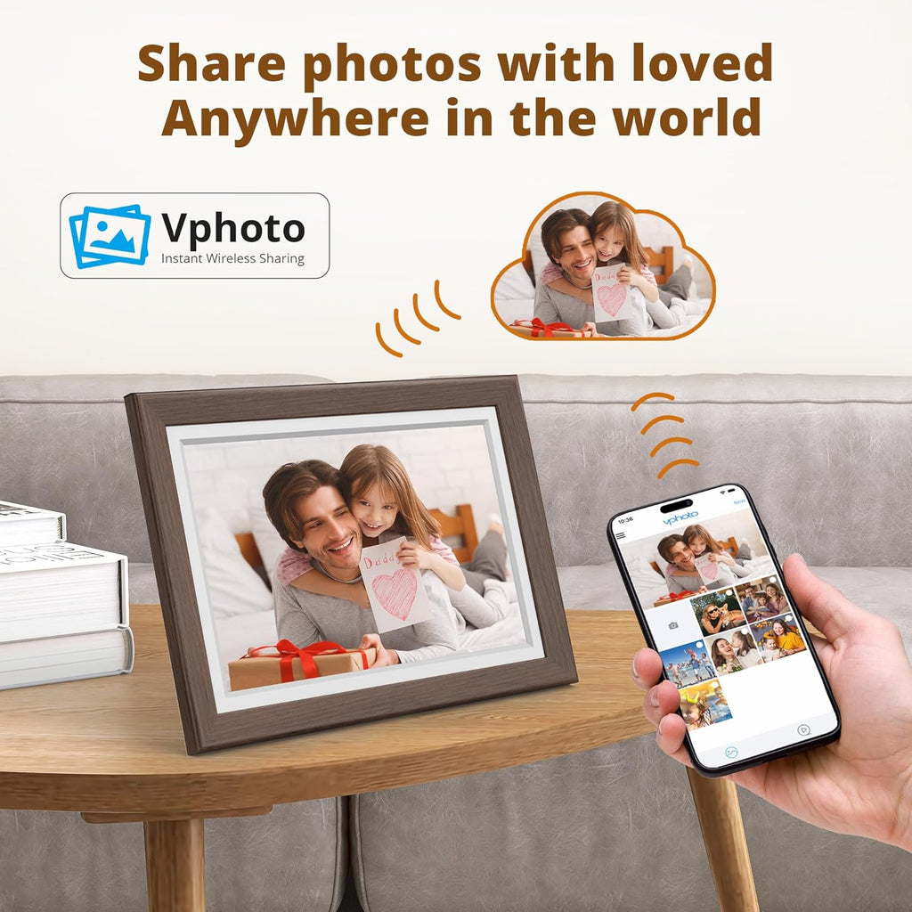 Wi-Fi Digital Picture Frame with Touch Screen