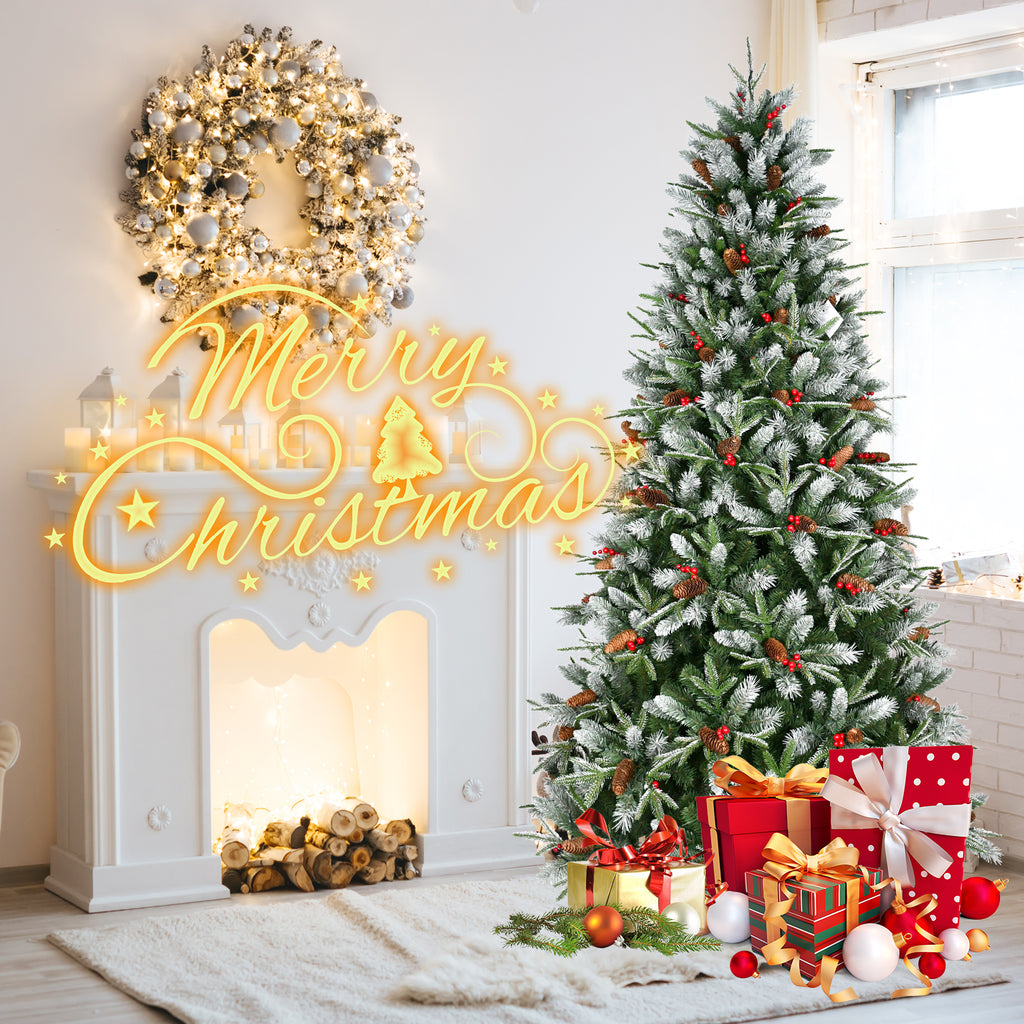 Snow-Dusted Artificial Christmas Tree, 4–7 ft