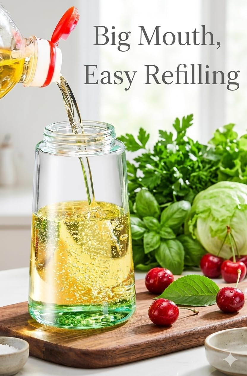 Oil Sprayer for Cooking, 16Oz/470Ml 2-In-1 Glass Olive Oil Dispenser