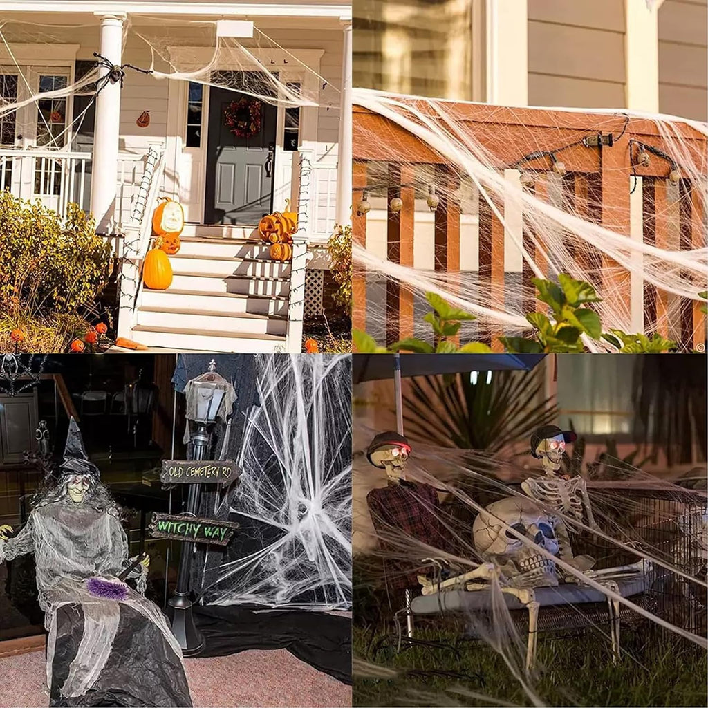 100+ Piece Halloween Decorations Set - All-In-One Kit Halloween Decor with Banner, Hanging Bats, Spider Web Decoration, Balloons, Photo Props & More! Fun for Kids & Family