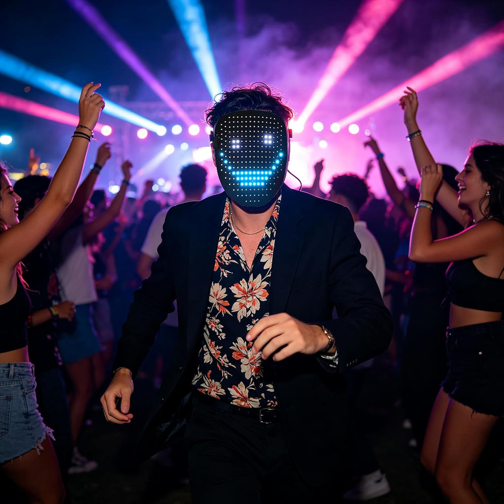 Led Mask with Gesture Sensing LED Lighted Face Mask for Costume Cosplay Party Masquerade Halloween