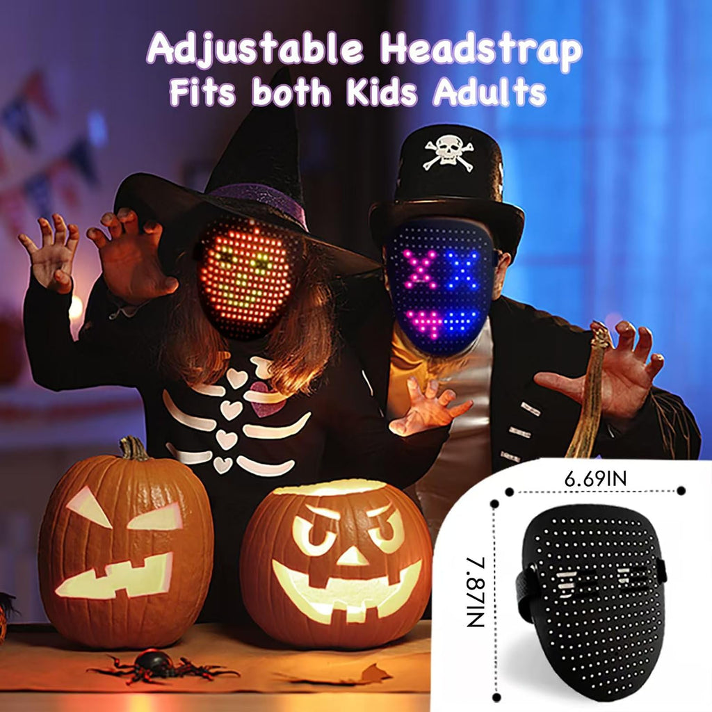 Led Mask with Gesture Sensing LED Lighted Face Mask for Costume Cosplay Party Masquerade Halloween
