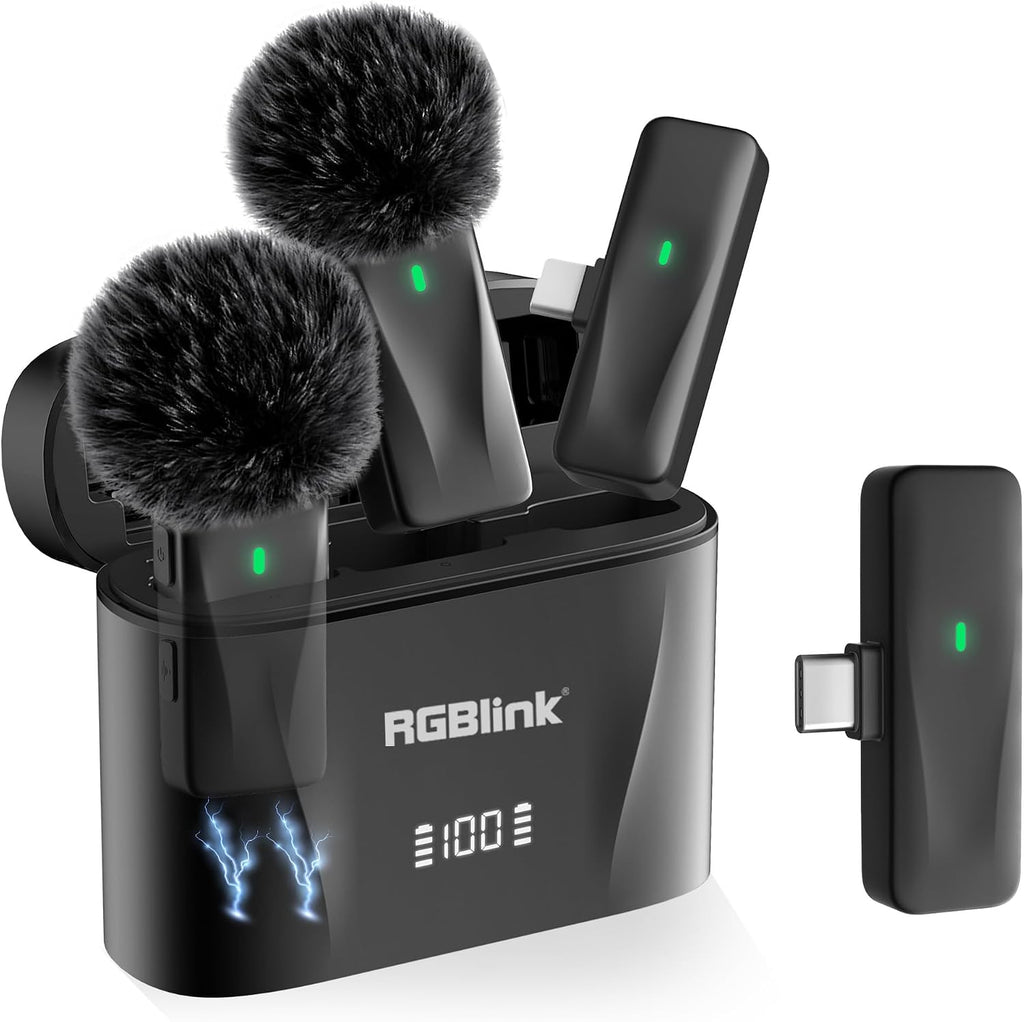 Wireless Lavalier Mic 2-Pack for USB-C Phones
