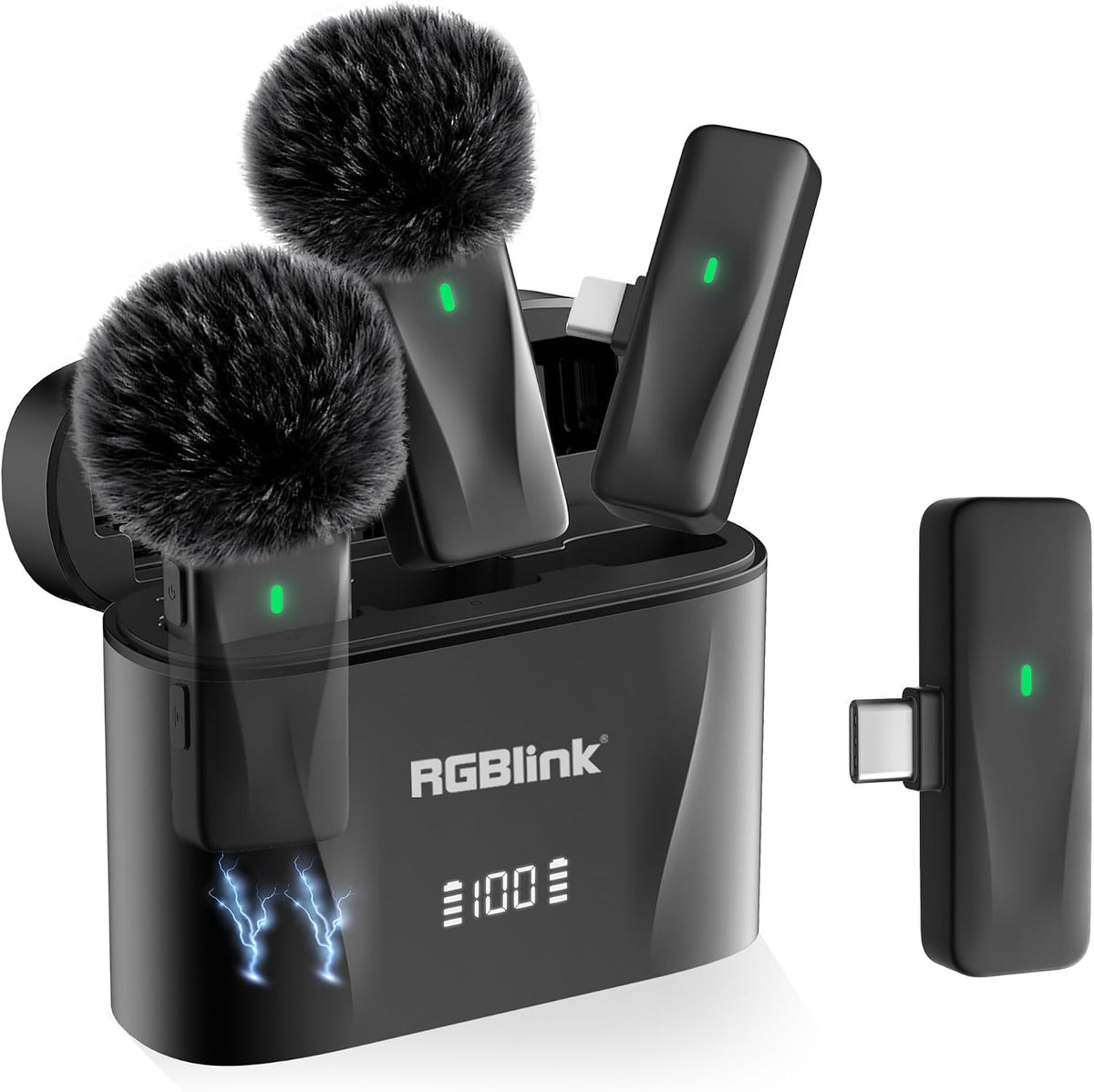 Wireless Lavalier Mic 2-Pack for USB-C Phones