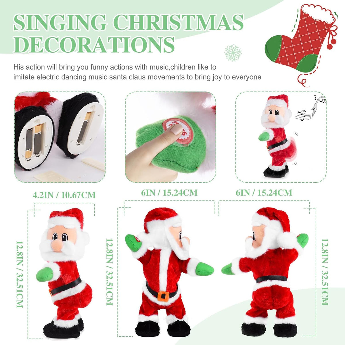 Twerking Santa Animated Dancing and Singing Christmas Plush Toy