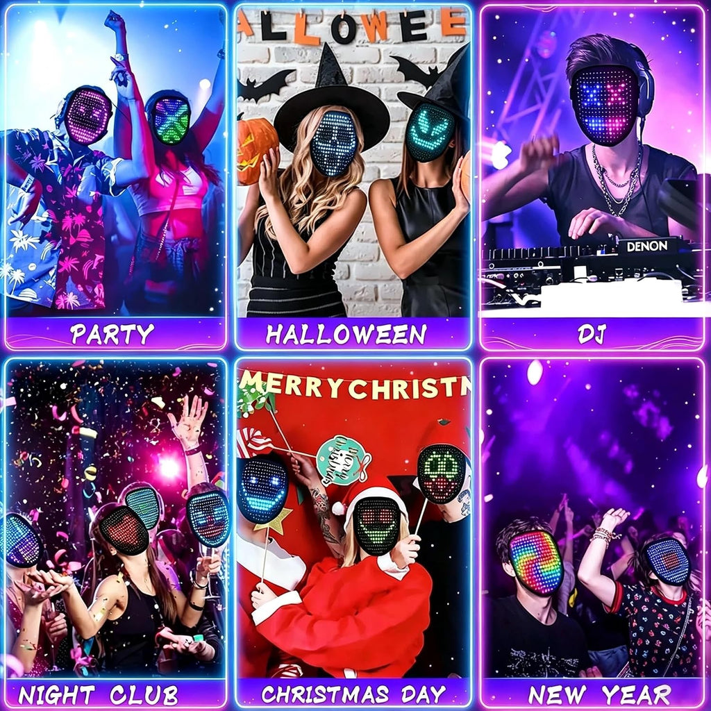 Led Mask with Gesture Sensing LED Lighted Face Mask for Costume Cosplay Party Masquerade Halloween