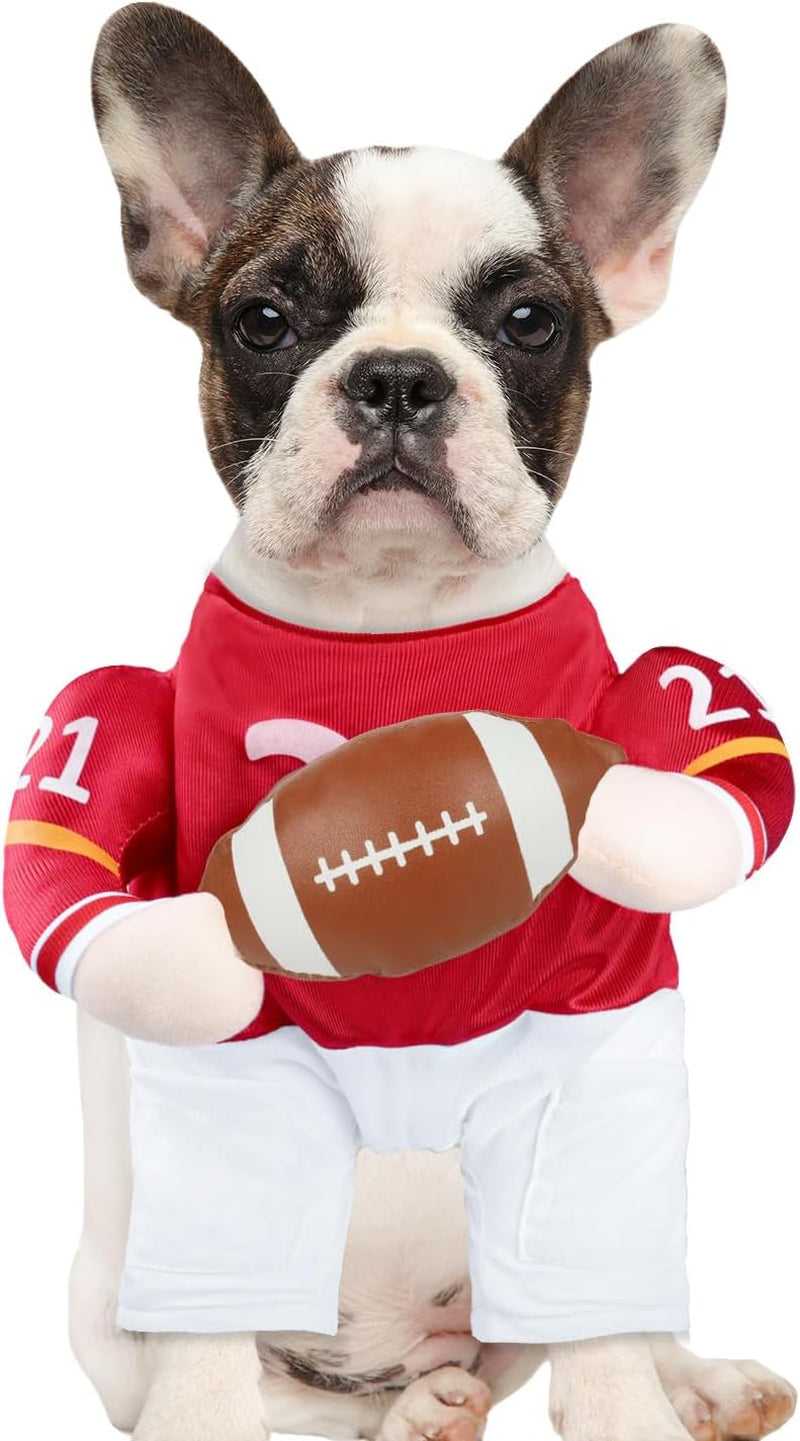 Dog Basketball Player Costume - Pet Halloween Costume Adjustable Funny Dress up Sports Outfit Cosplay Clothes for Small Medium Dog (Red Basketball, Small)