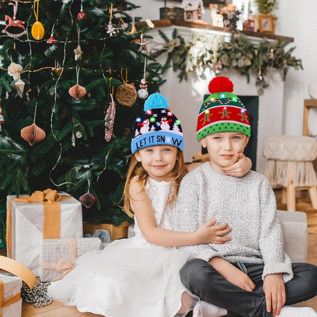 LED Light-Up Christmas Knit Hats