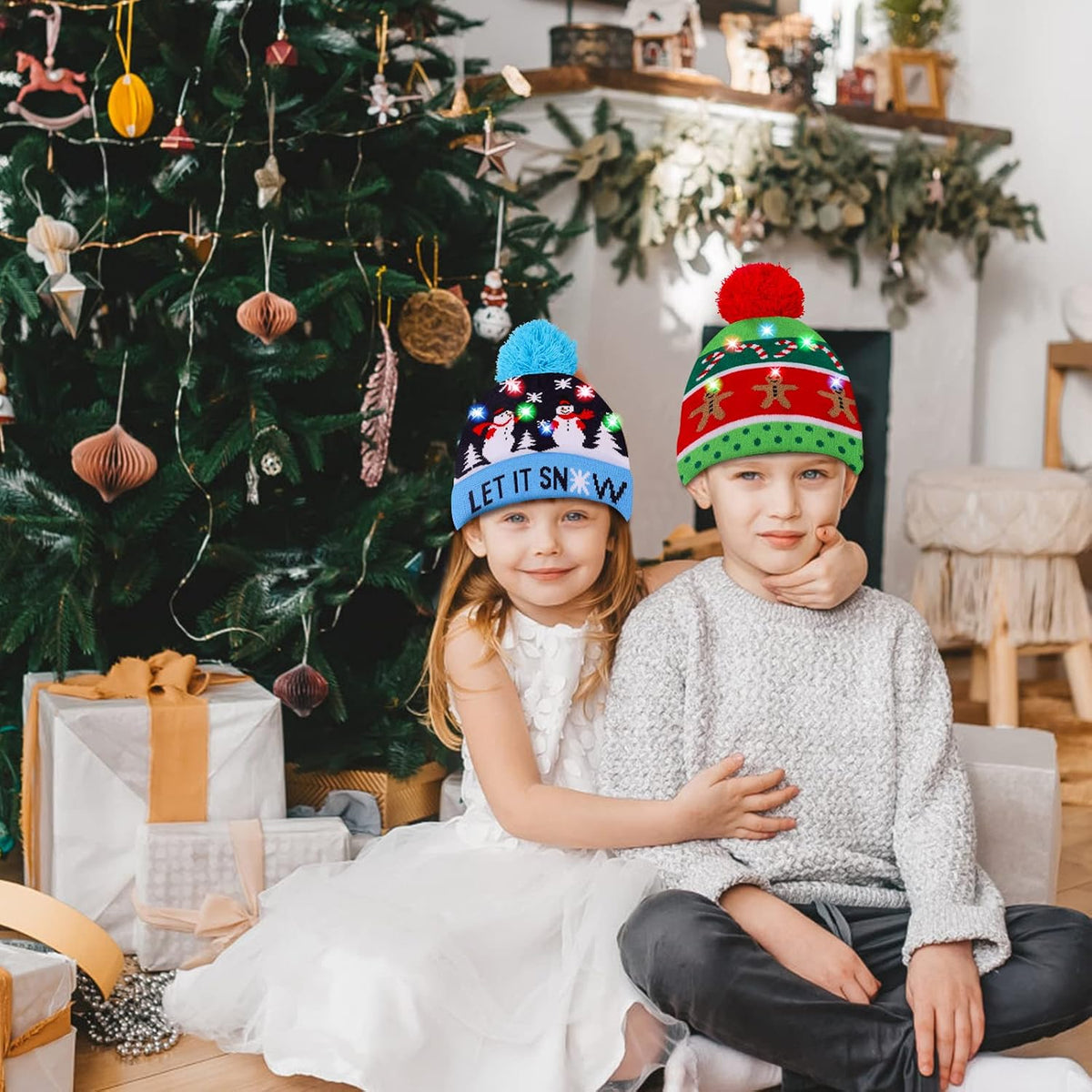 LED Light-Up Christmas Knit Hats