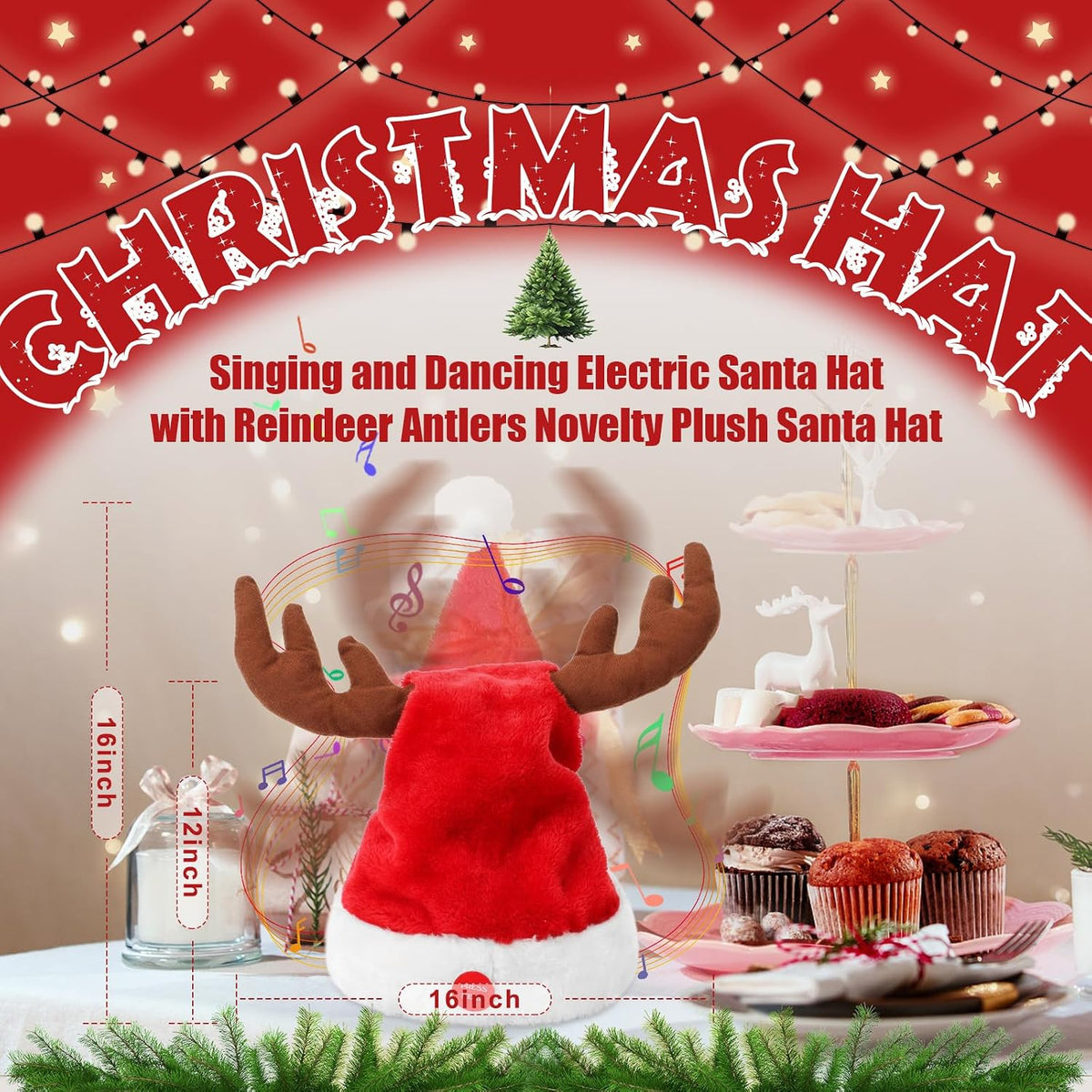 Singing & Dancing Reindeer Hat