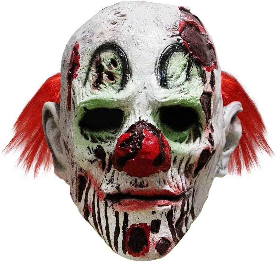 Halloween Scary Evil Clown Mask Horror Face Zombie Costume
