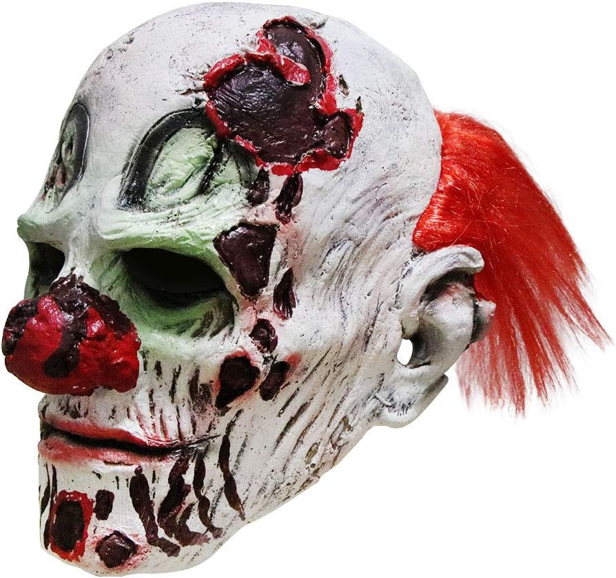 Halloween Scary Evil Clown Mask Horror Face Zombie Costume